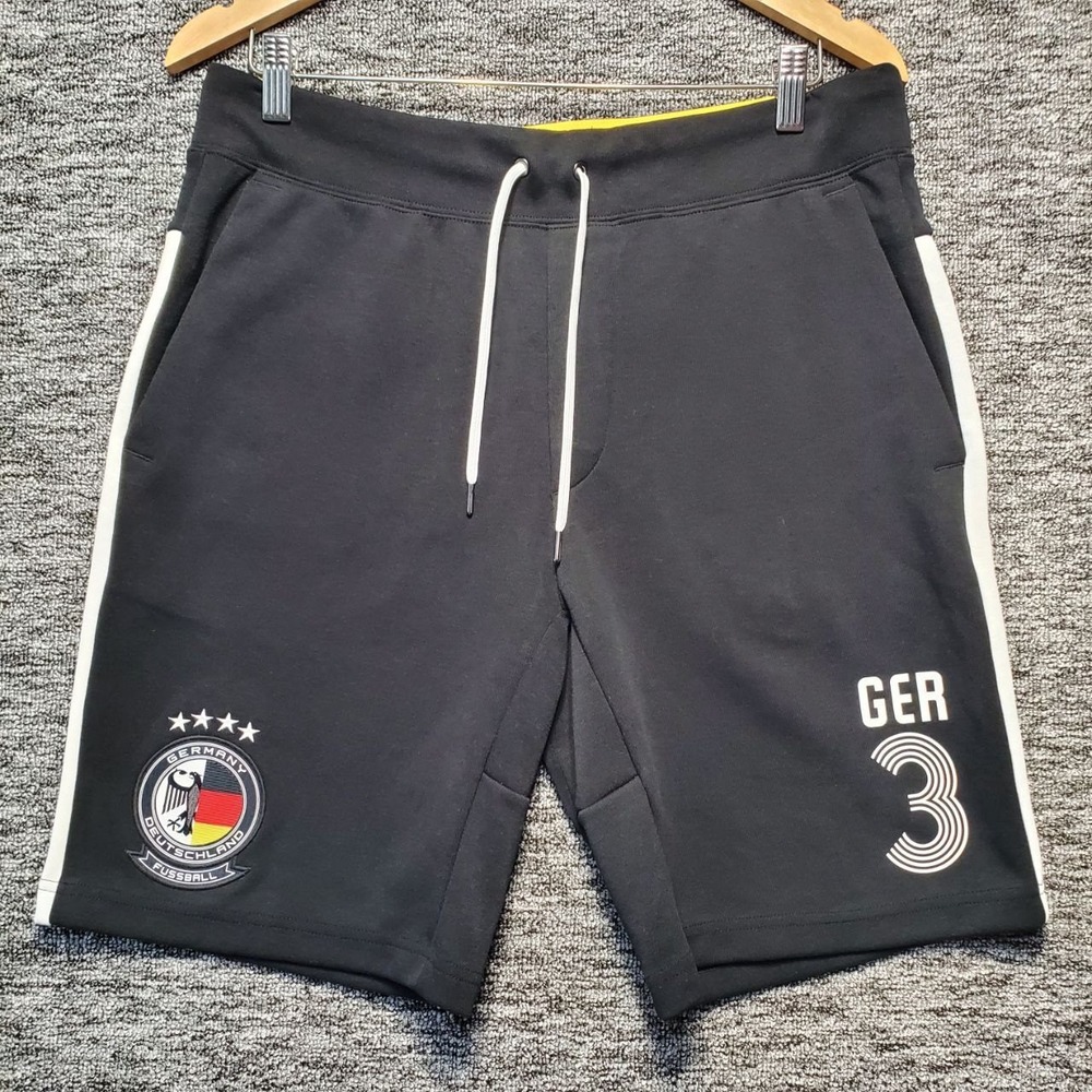 Polo Ralph Lauren Germany Sweat Shorts Mens M Black GER 3 Fussball Country Crest